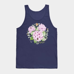 Sweet As Can Bee with Hydrangea Flora Watercolor Illustration No Lettering Tank Top